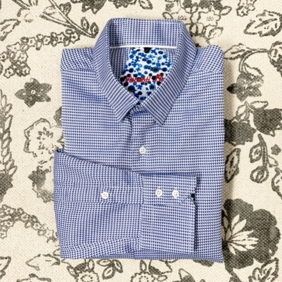 Visconti Black Blue/White Button Down Shirt - Picture 6 of 7